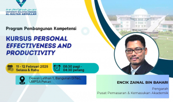 KURSUS PERSONAL EFFECTIVENESS AND PRODUCTIVITY  HARI PERTAMA